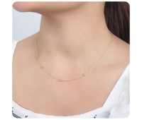 Gold Plated Tiny 3mm Balls Silver Necklace SPE-2476-GP